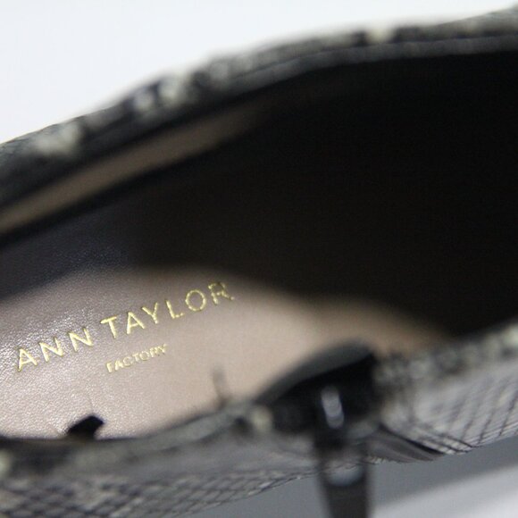 Ann Taylor Kitten Heel Booties sz 8 Women Faux Leather Boots snakeskin print - Picture 7 of 10